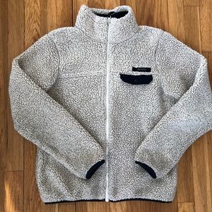Columbia Womens M Cream Zip Pockets Pile Fleece